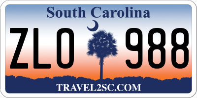 SC license plate ZLO988