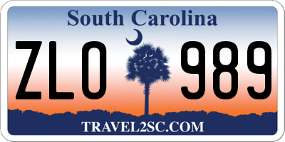 SC license plate ZLO989