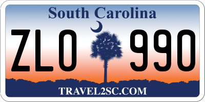 SC license plate ZLO990