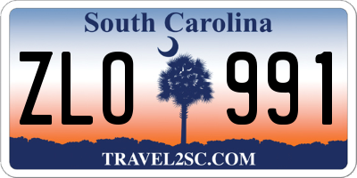 SC license plate ZLO991