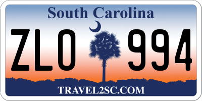 SC license plate ZLO994