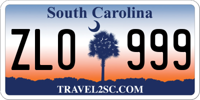 SC license plate ZLO999