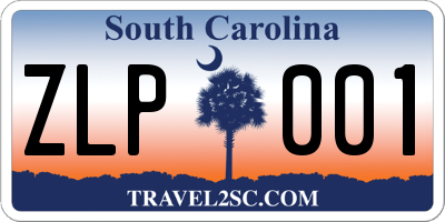 SC license plate ZLP001