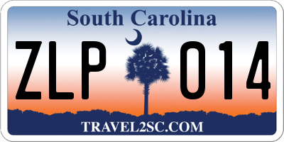 SC license plate ZLP014
