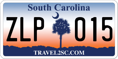 SC license plate ZLP015