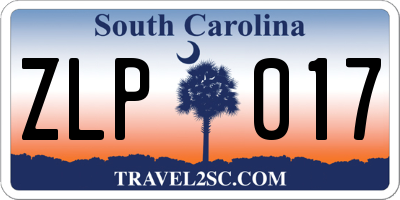 SC license plate ZLP017