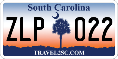 SC license plate ZLP022