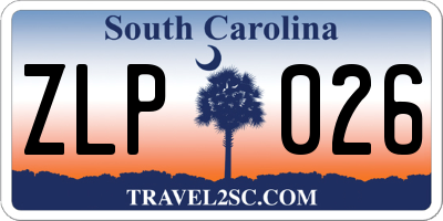 SC license plate ZLP026