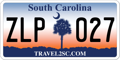 SC license plate ZLP027
