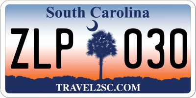 SC license plate ZLP030