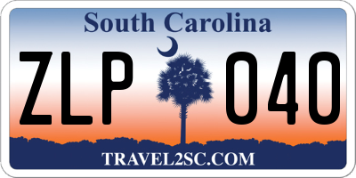SC license plate ZLP040