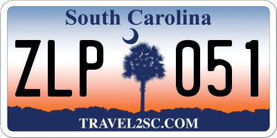 SC license plate ZLP051