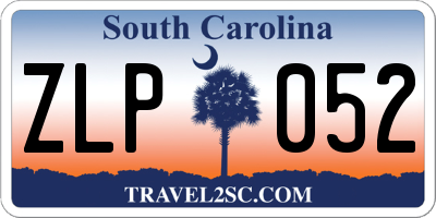 SC license plate ZLP052