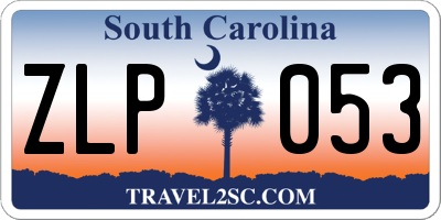 SC license plate ZLP053