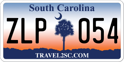 SC license plate ZLP054