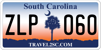 SC license plate ZLP060