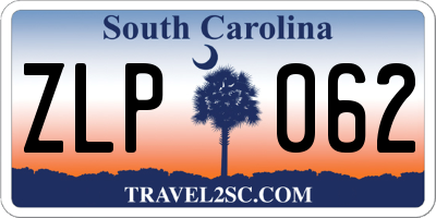 SC license plate ZLP062