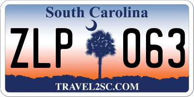 SC license plate ZLP063