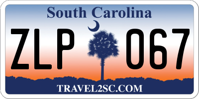 SC license plate ZLP067