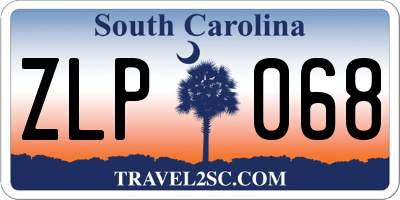 SC license plate ZLP068