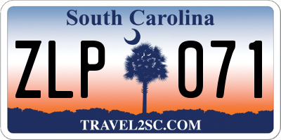 SC license plate ZLP071