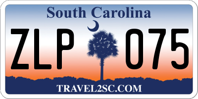 SC license plate ZLP075
