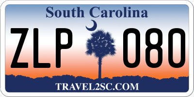 SC license plate ZLP080