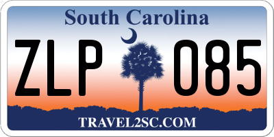 SC license plate ZLP085