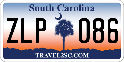 SC license plate ZLP086