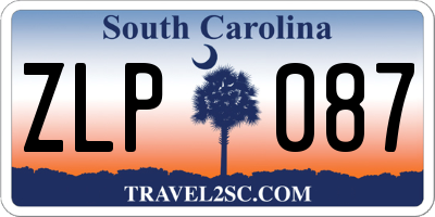 SC license plate ZLP087