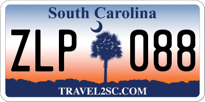 SC license plate ZLP088