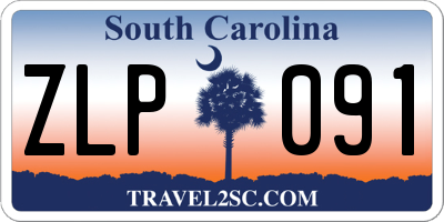 SC license plate ZLP091