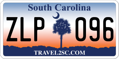 SC license plate ZLP096