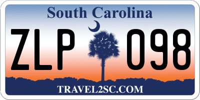 SC license plate ZLP098