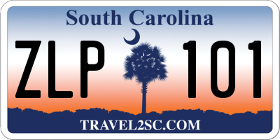 SC license plate ZLP101