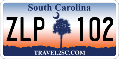 SC license plate ZLP102