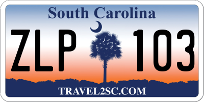 SC license plate ZLP103