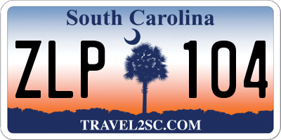 SC license plate ZLP104