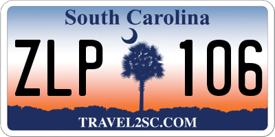 SC license plate ZLP106