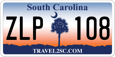 SC license plate ZLP108