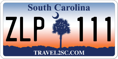 SC license plate ZLP111