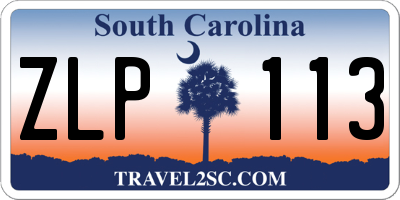 SC license plate ZLP113