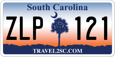 SC license plate ZLP121