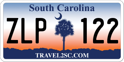 SC license plate ZLP122