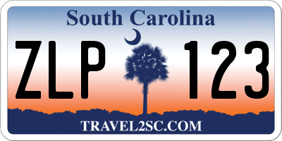 SC license plate ZLP123
