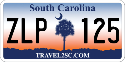 SC license plate ZLP125