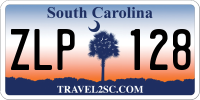 SC license plate ZLP128