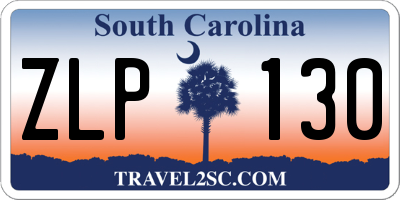 SC license plate ZLP130