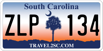 SC license plate ZLP134