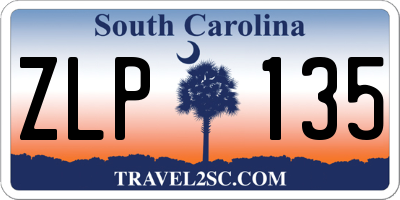 SC license plate ZLP135